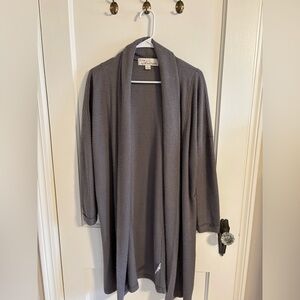 Vintage Havana Gray Long Open-Front Cardigan